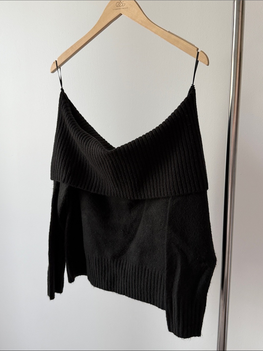 Reitmans Black Foldover Neck Sweater